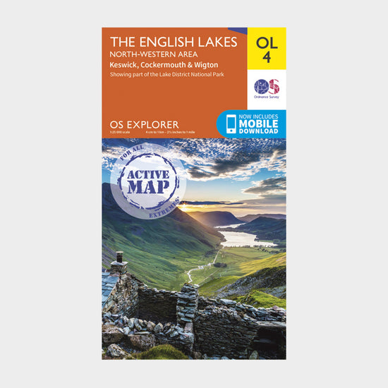 Explorer Active OL4 The English Lakes - North Western Area Map With Digital Version