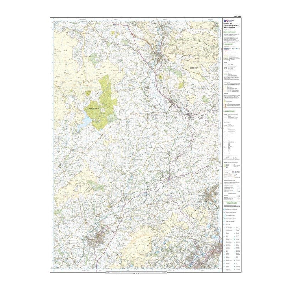 Explorer OL41 Forest of Bowland & Ribblesdale Map With Digital Version