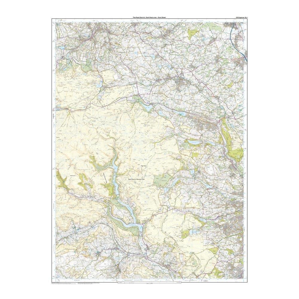 Explorer Active OL1 The Peak District - Dark Peak Area Map With Digital Version