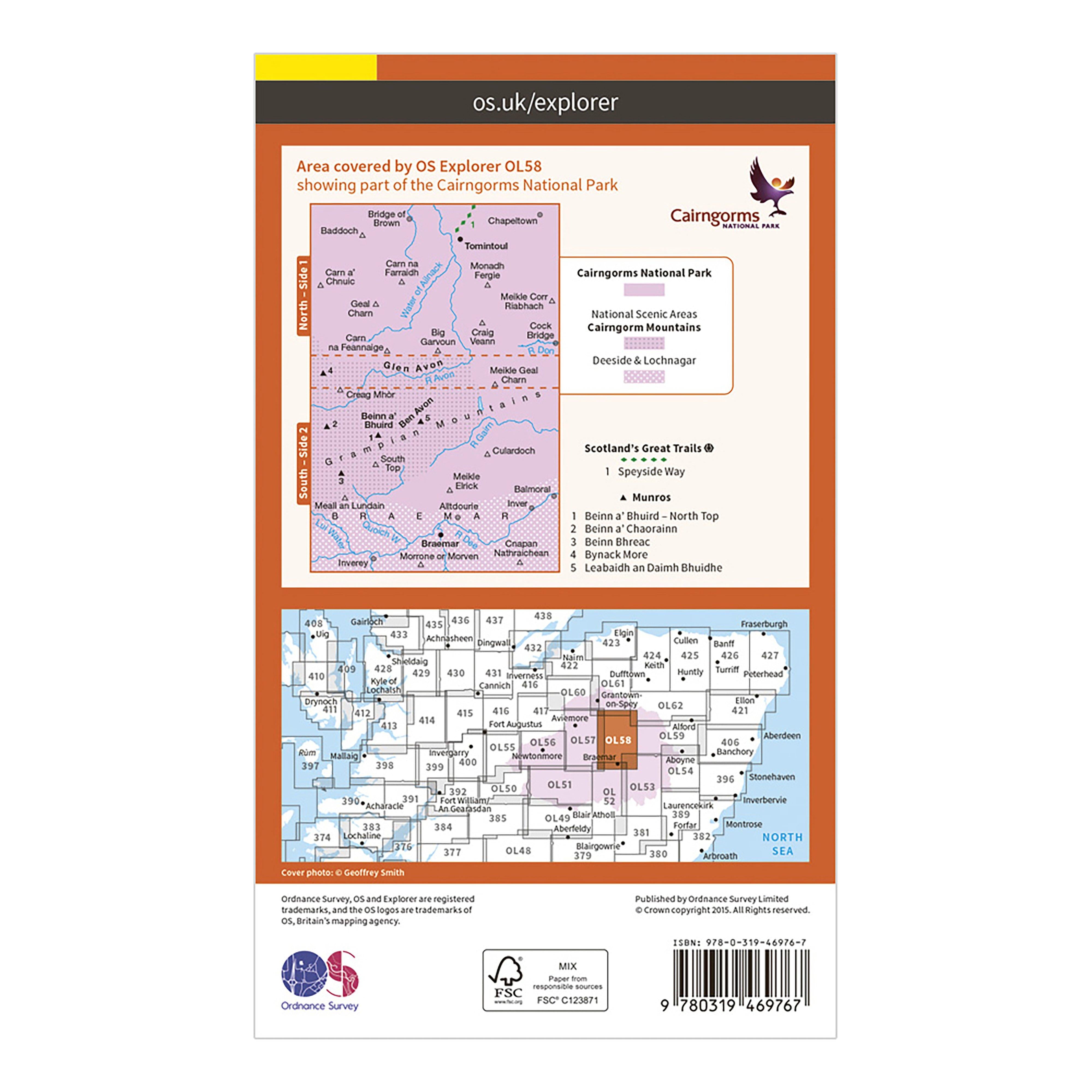 Explorer Active OL58 Braemar, Tomintoul & Glen Avon Map With Digital Version