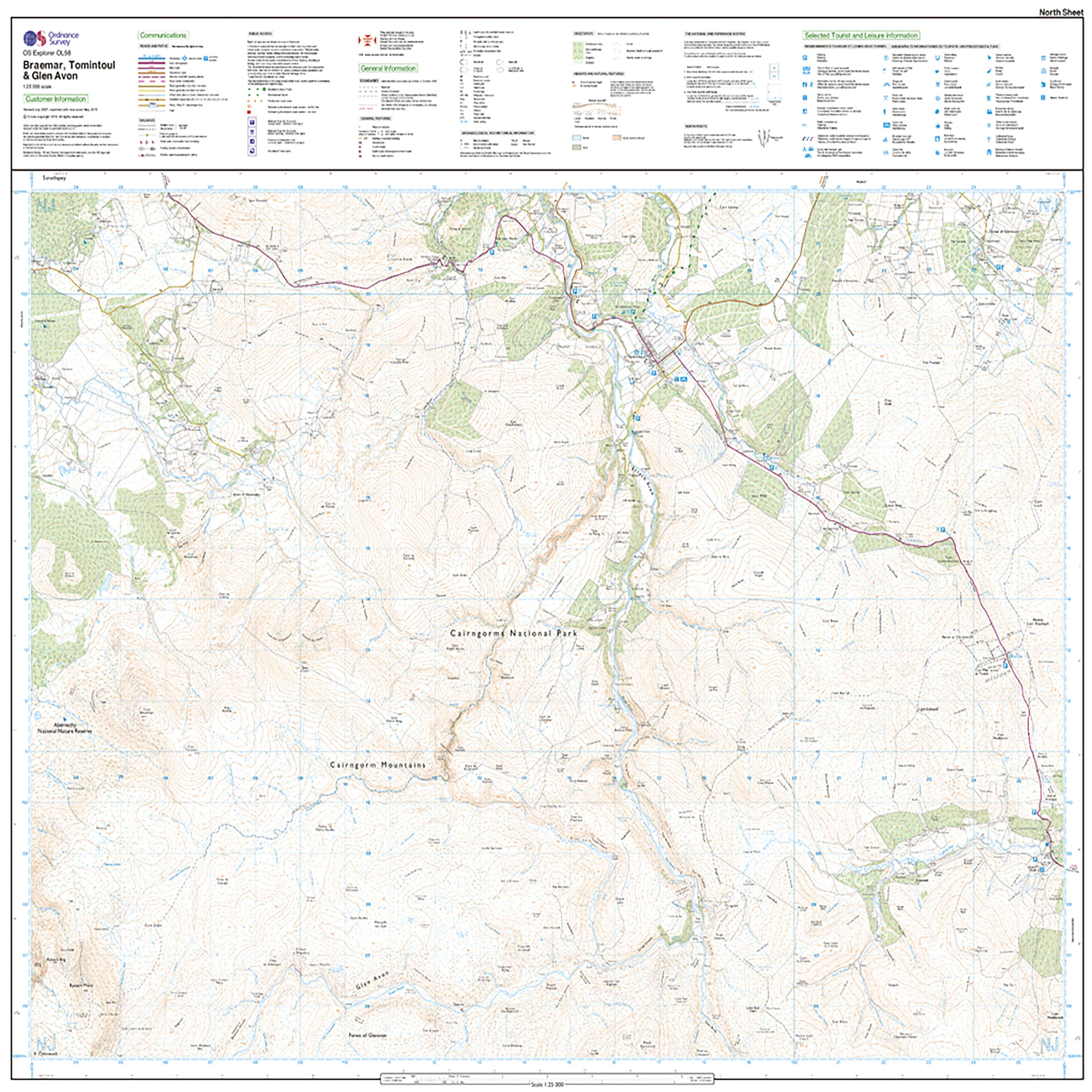 Explorer Active OL58 Braemar, Tomintoul & Glen Avon Map With Digital Version