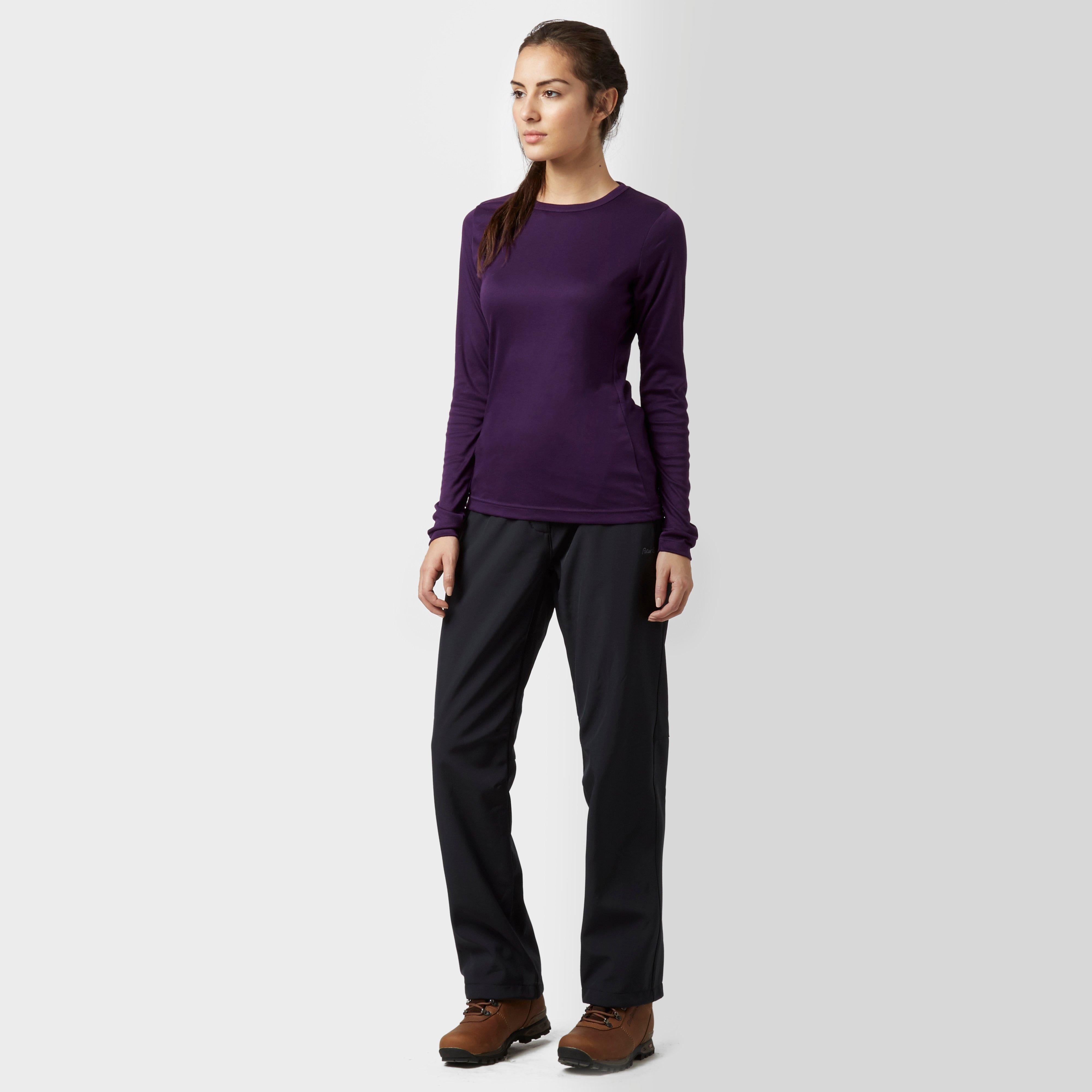 Womens Long Sleeved Thermal Crew Neck Top Purple