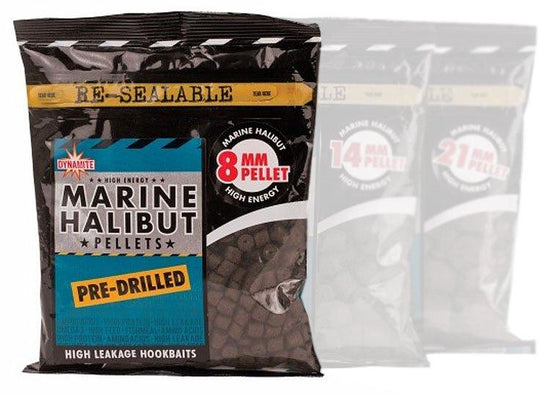 Marine Halibut Pellets, Pre-Drilled 8mm (350g bag)