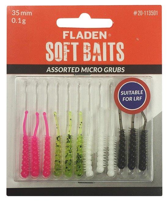Fladen Soft Baits Assorted Micro Grubs 35mm 0 1g 1