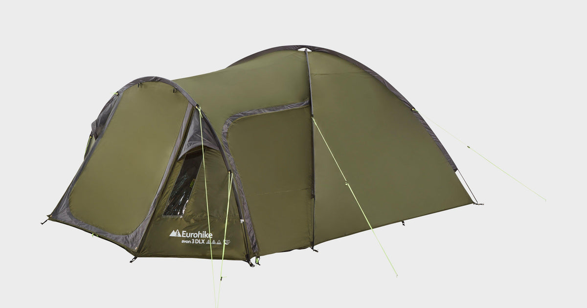 eurohike 3 man tent Green Eurohike Avon 3 DLX Nightfall Tent – Millets