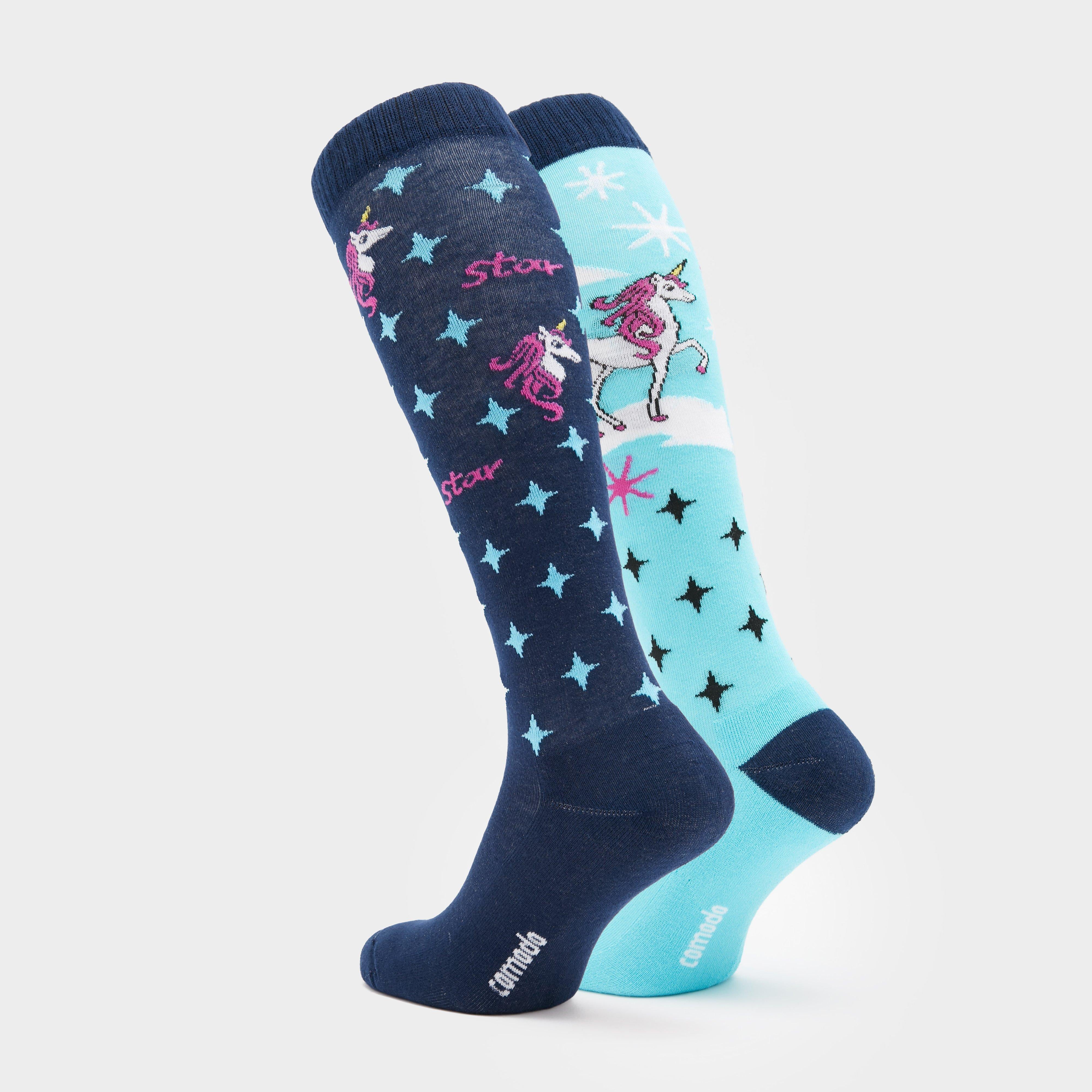 Kids Novelty Blue Unicorn Socks