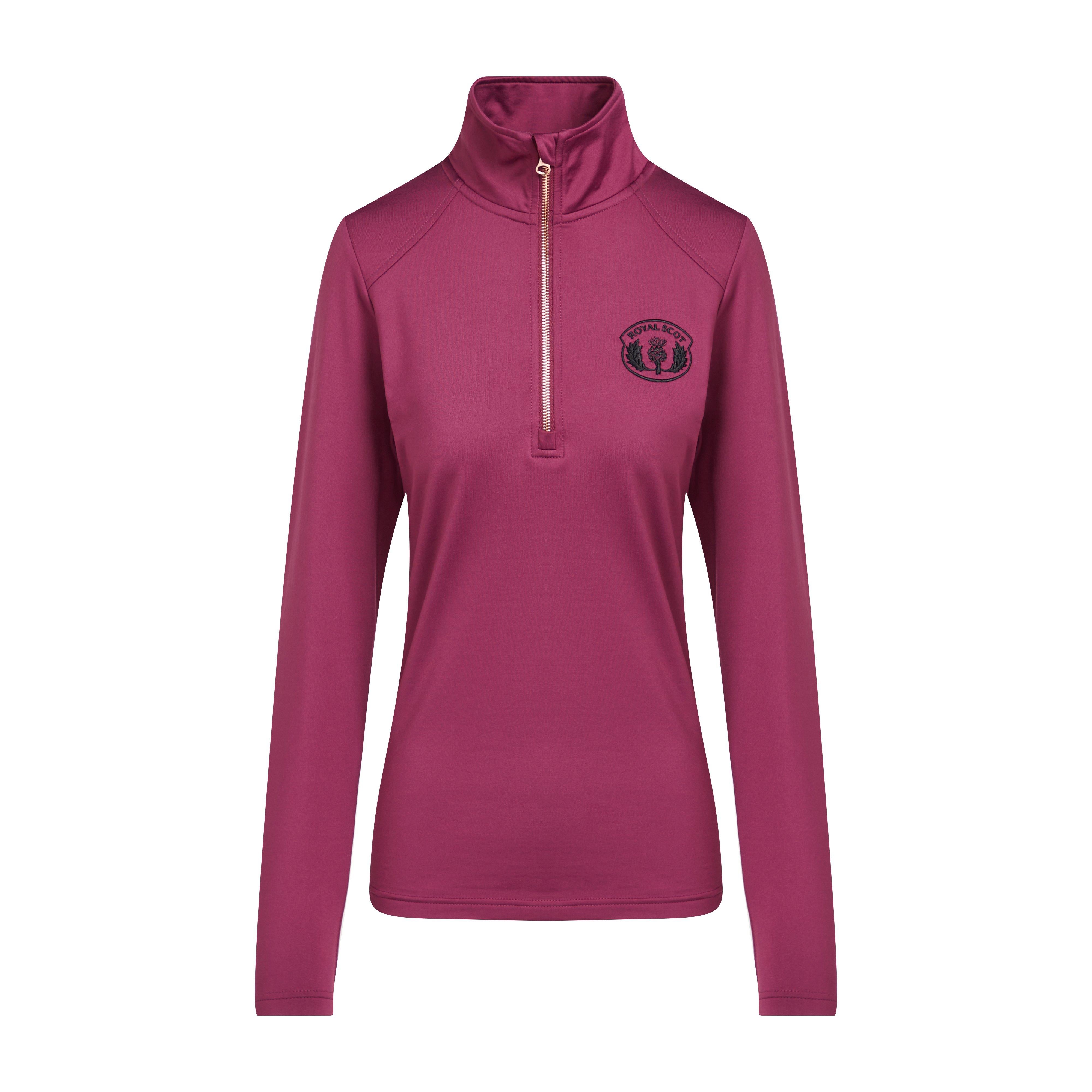 Womens Emily Half Zip Stretch Top Wine 1