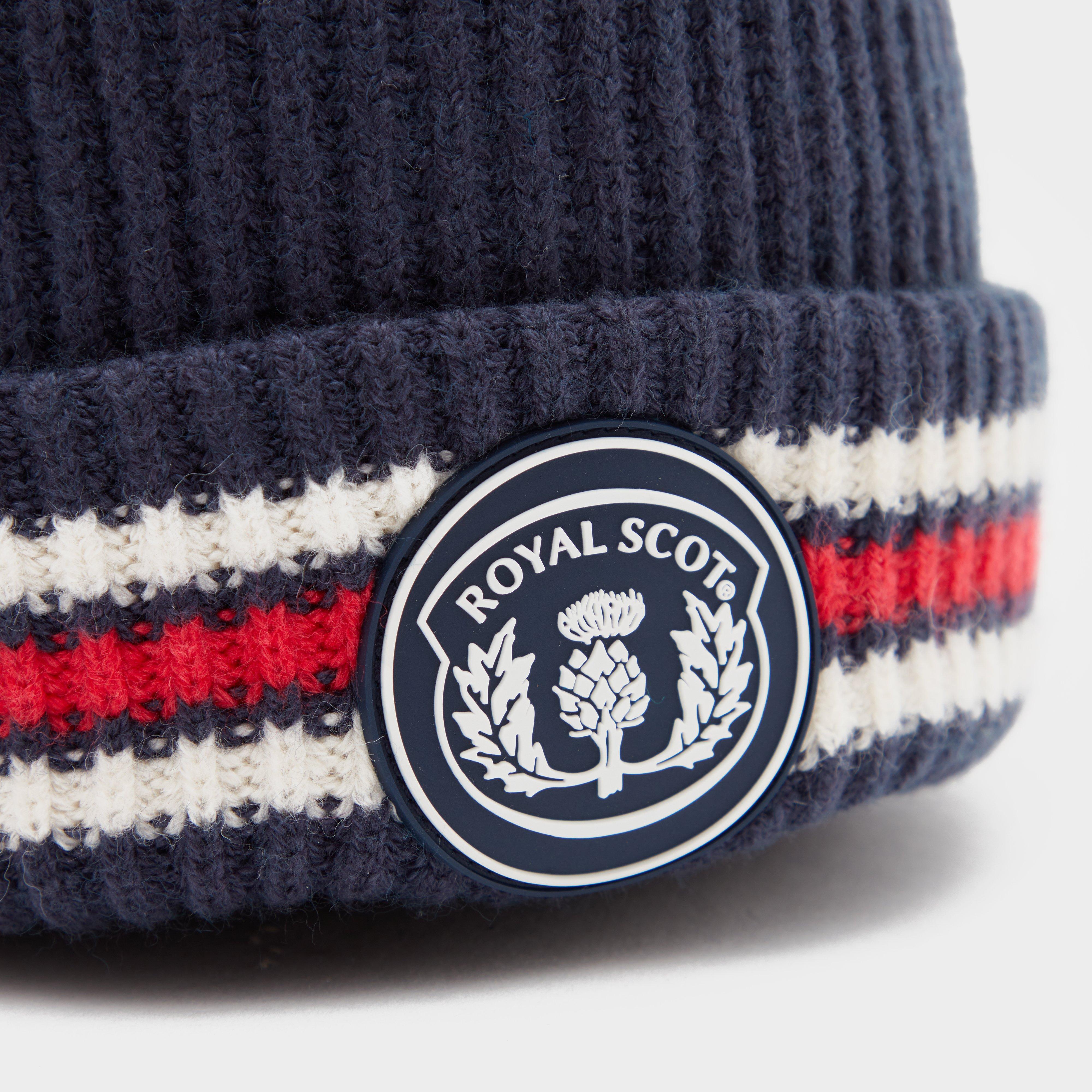 Stripe Bobble Hat Navy