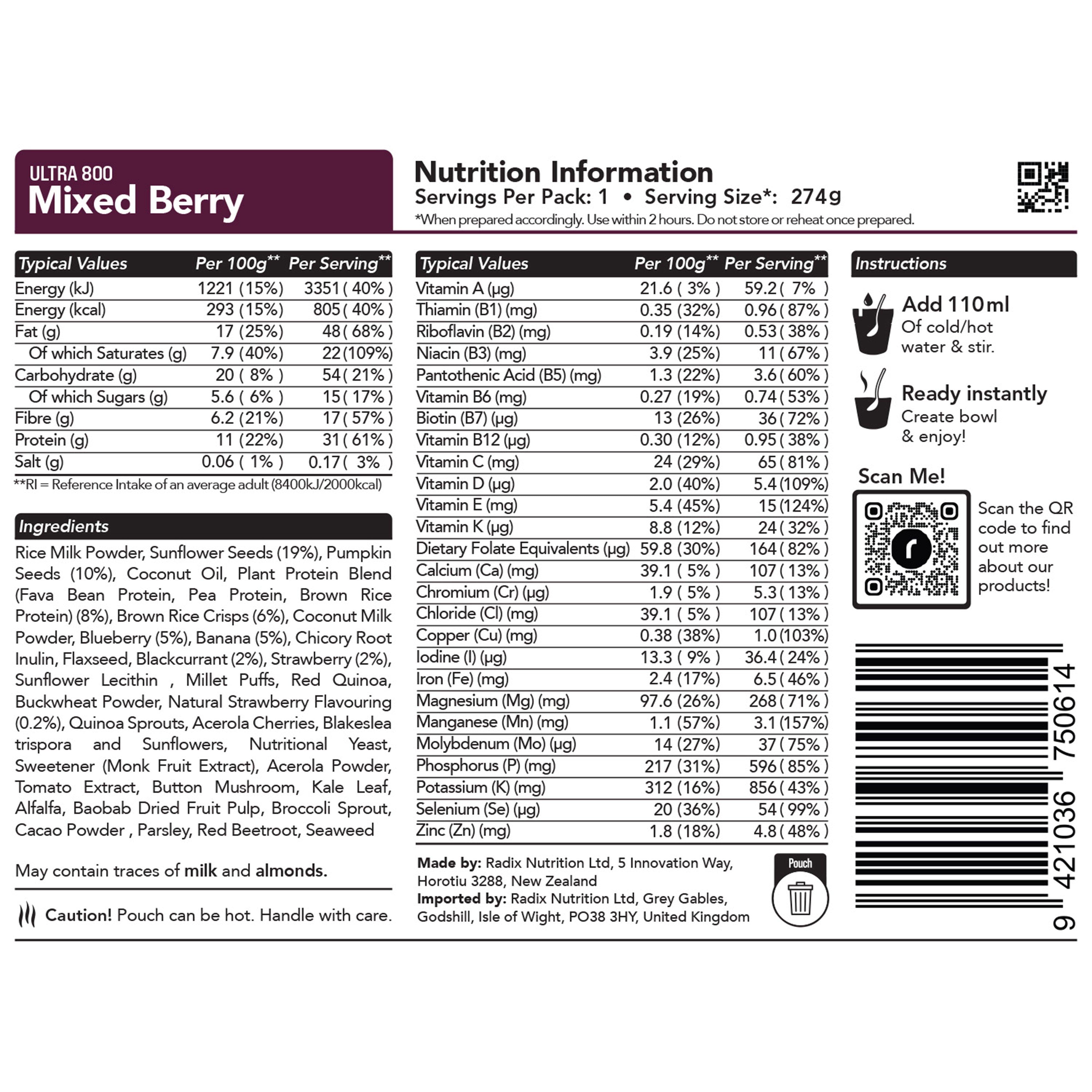 Mixed Berry Breakfast 800