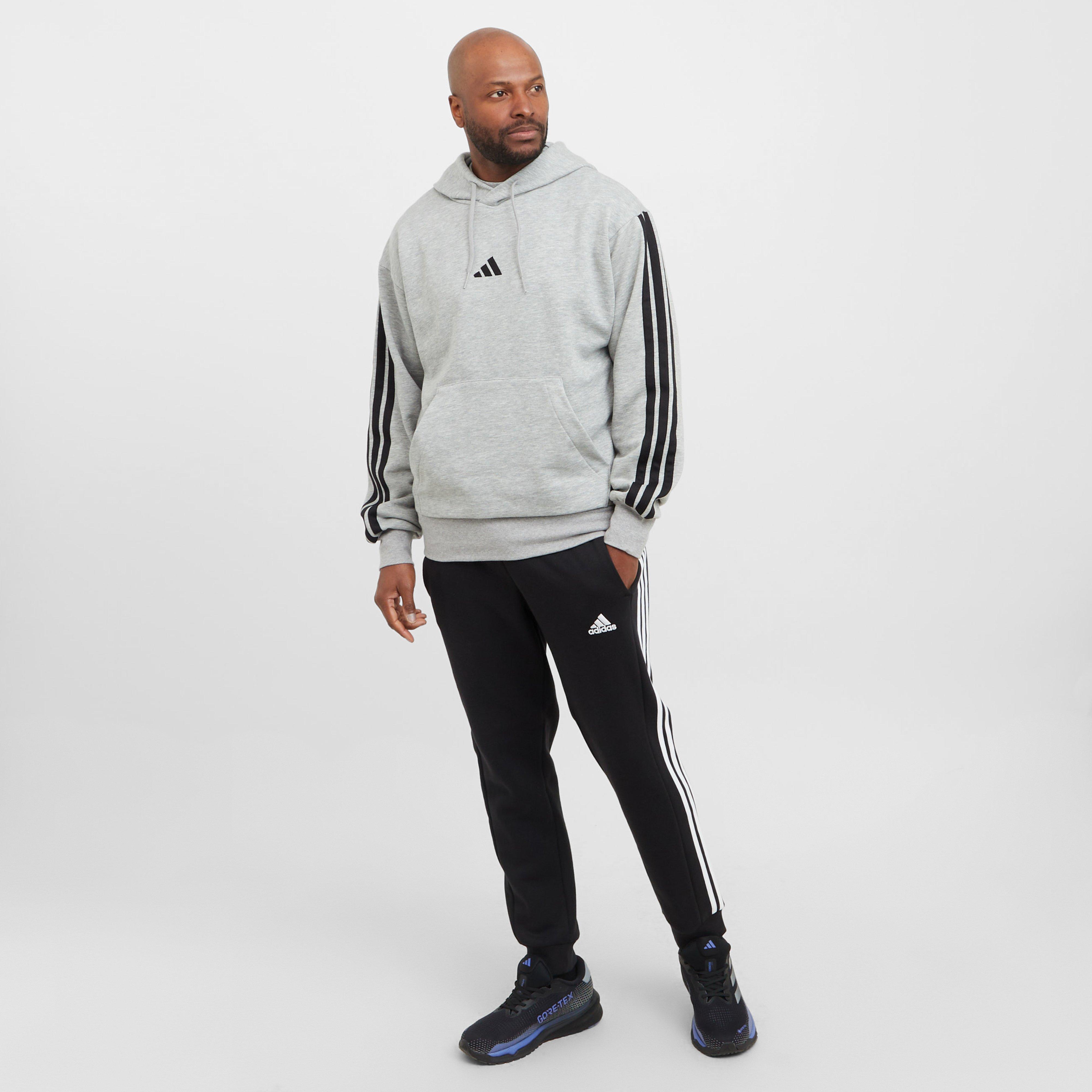 Men’s Essentials 3-Stripes Fleece Hooded Sweatshirt
