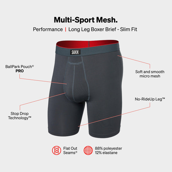 Men’s Multi-Sport Mesh Long Boxer Briefs