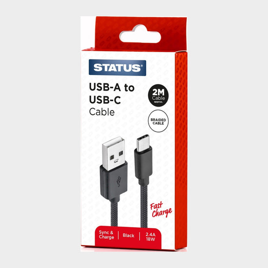 USB-A to USB-C Braided Cable 2m