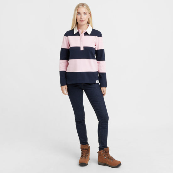 Women's Long Sleeve Stripe Rugby Shirt