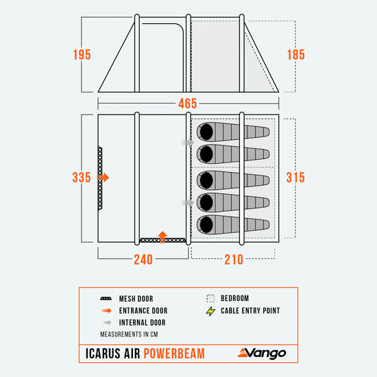 Icarus Air 500 Powerbeam Battery-Powered Family Tent