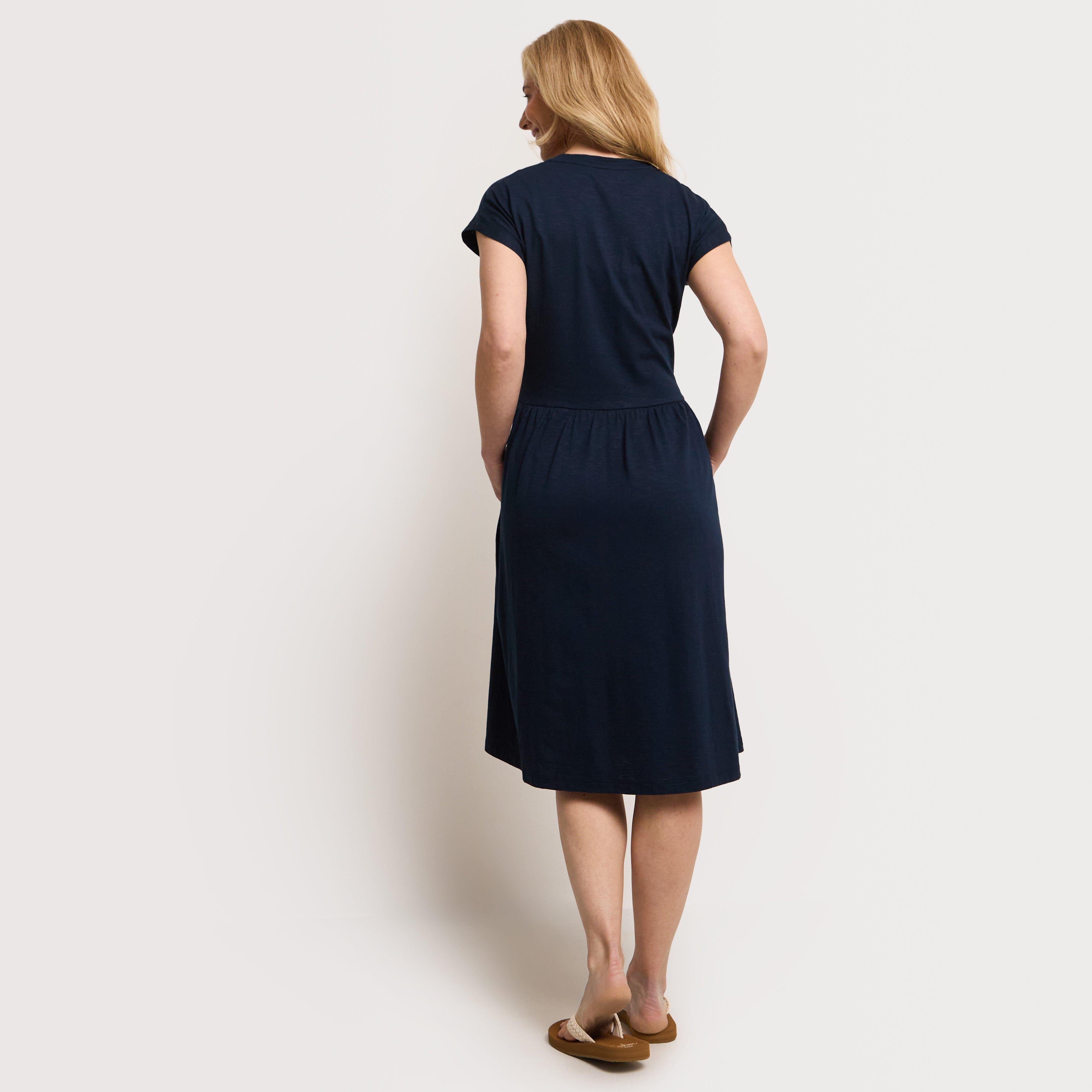 Women's Lilly Plain Jersey Notch Neck Dress