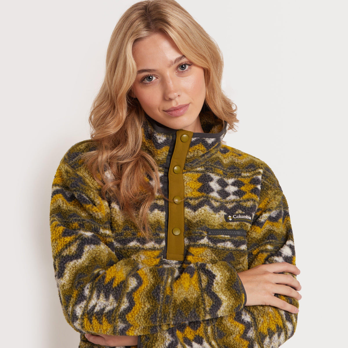 COLUMBIA WMS MIDLAYER-COL W HELVETIA II CRP GRN