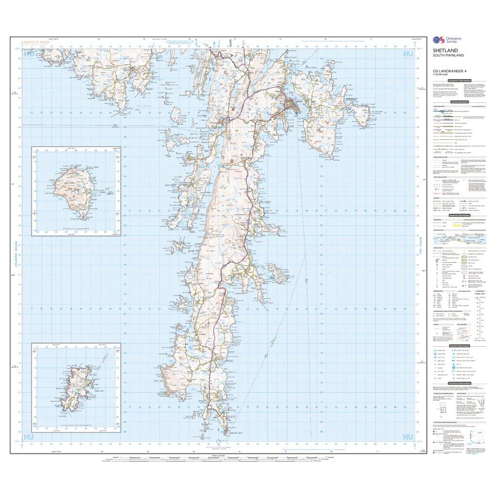 Landranger 4 Shetland South Mainland Map With Digital Version