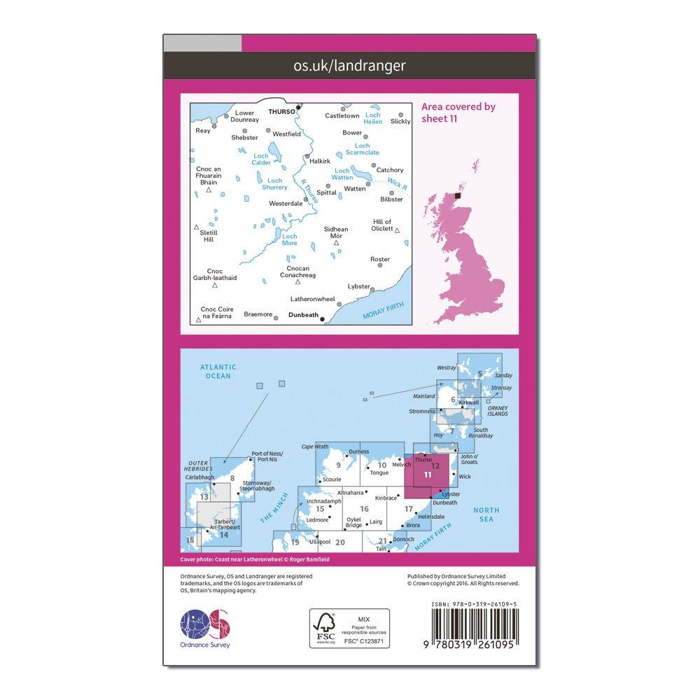 Landranger 11 Thurso & Dunbeath Map With Digital Version