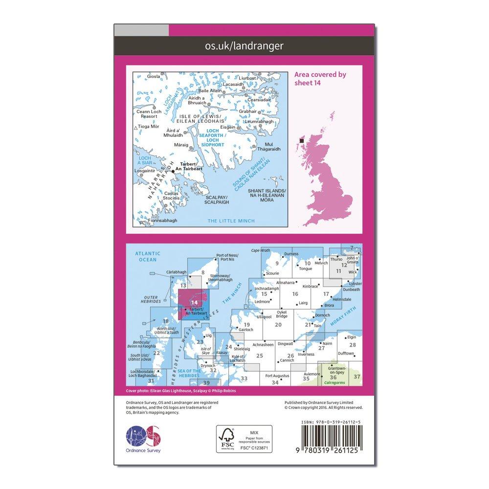 Landranger 14 Tarbert & Loch Seaforth Map With Digital Version