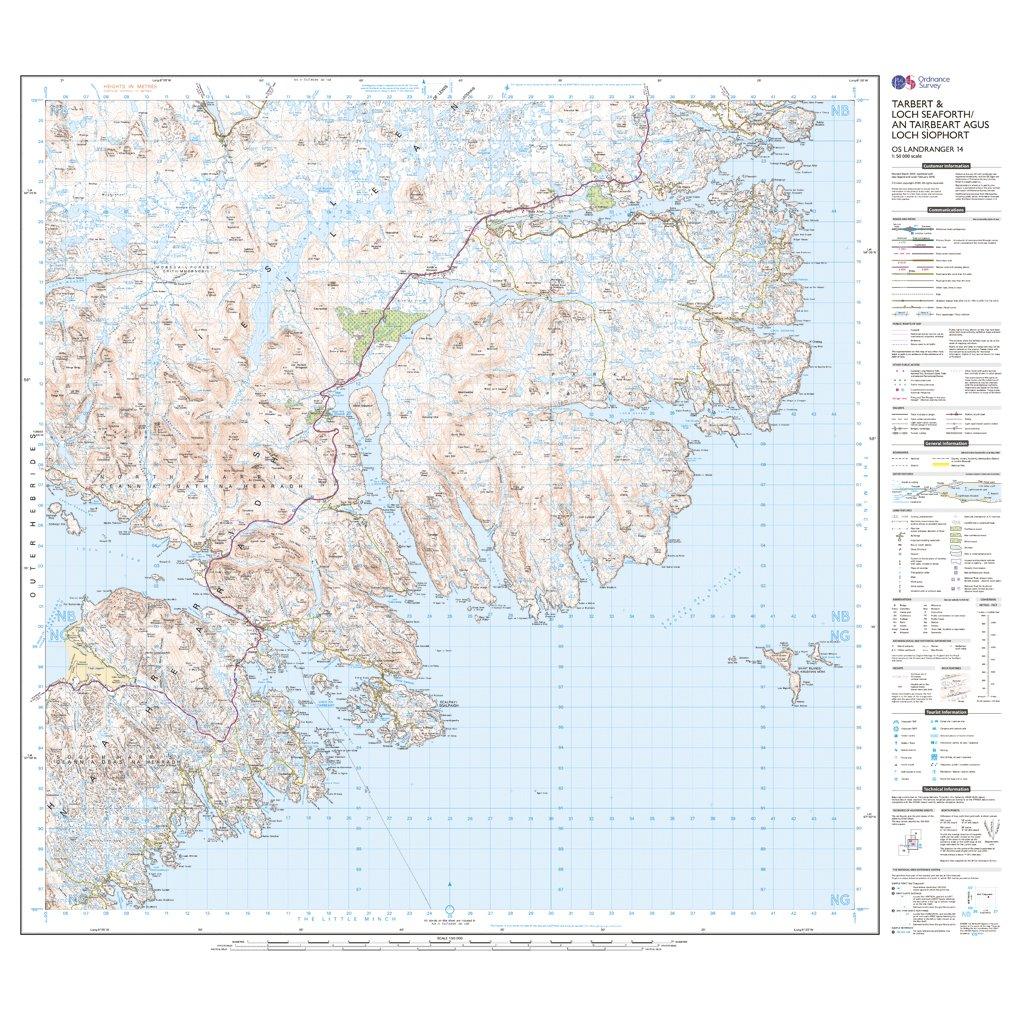 Landranger 14 Tarbert & Loch Seaforth Map With Digital Version