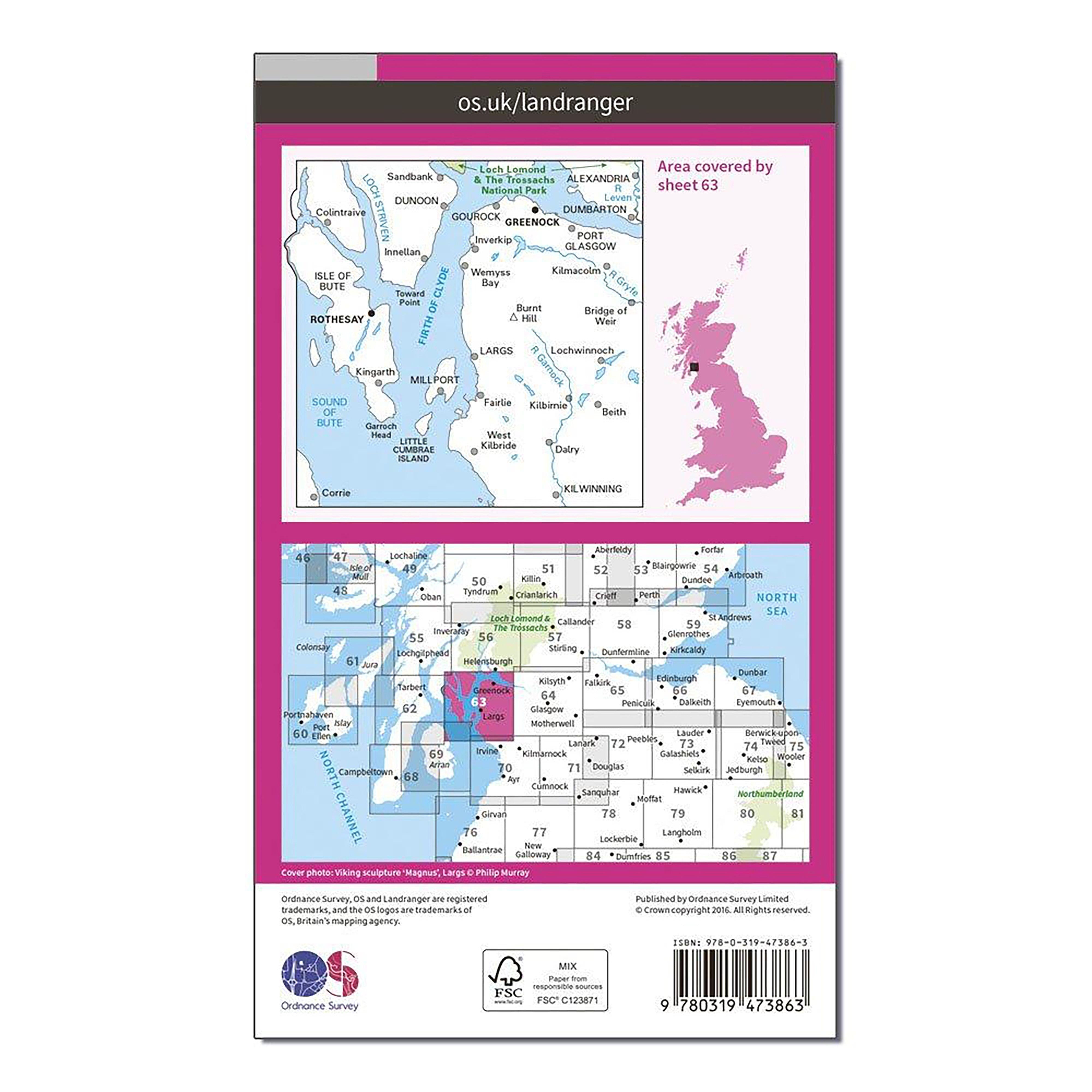 Landranger Active 63 Firth of Clyde, Greenock & Rothesay Map With Digital Version