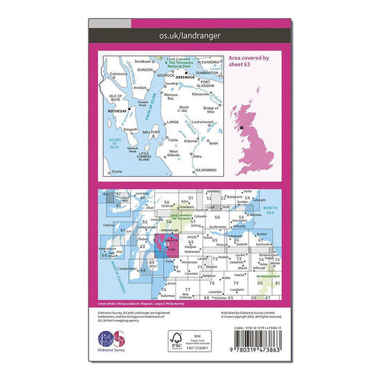 Landranger Active 63 Firth of Clyde, Greenock & Rothesay Map With Digital Version