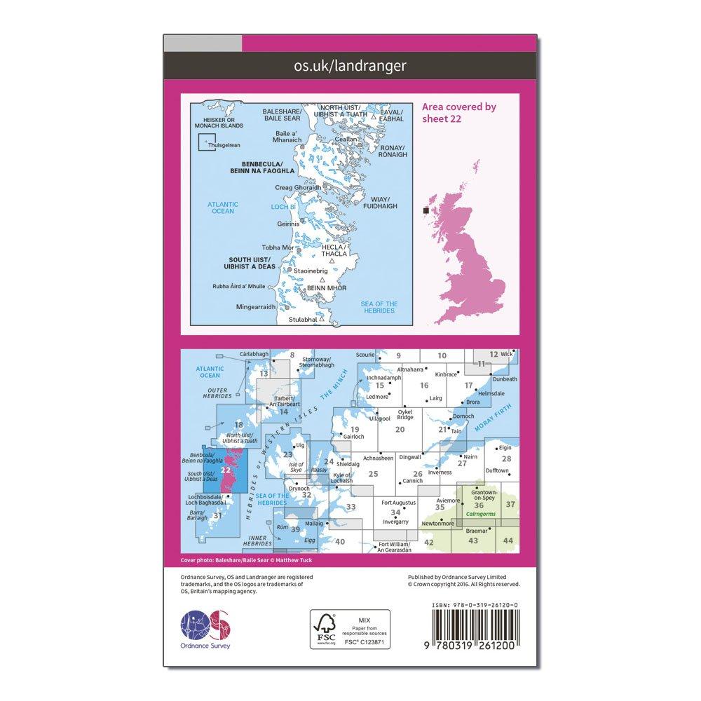 Landranger 22 Benbecula & South Uist Map With Digital Version