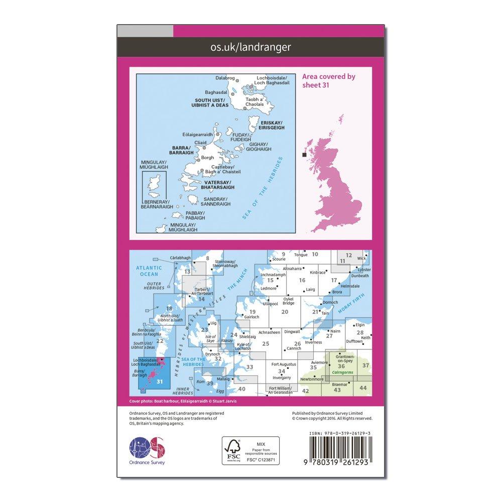 Landranger 31 Barra & South Uist, Vatersay & Eriskay Map With Digital Version
