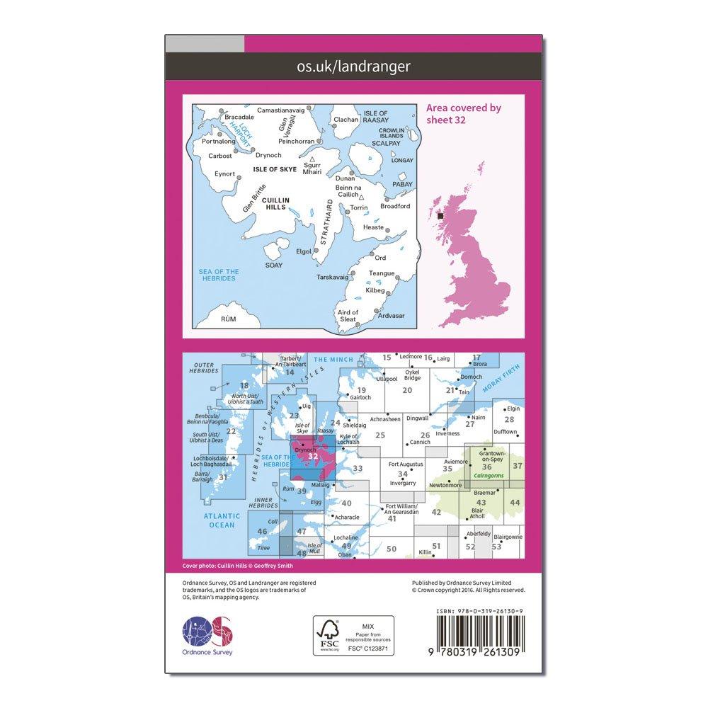 Landranger 32 South Skye & Cuillin Hills Map With Digital Version