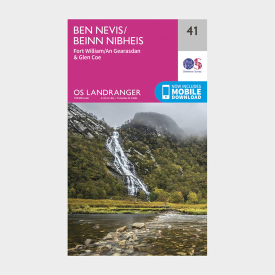 Landranger 41 Ben Nevis, Fort William & Glen Coe Map With Digital Version