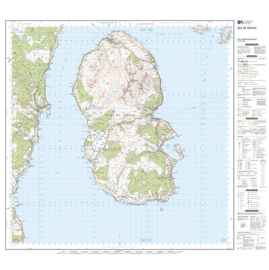 Landranger Active 69 Isle of Arran Map With Digital Version