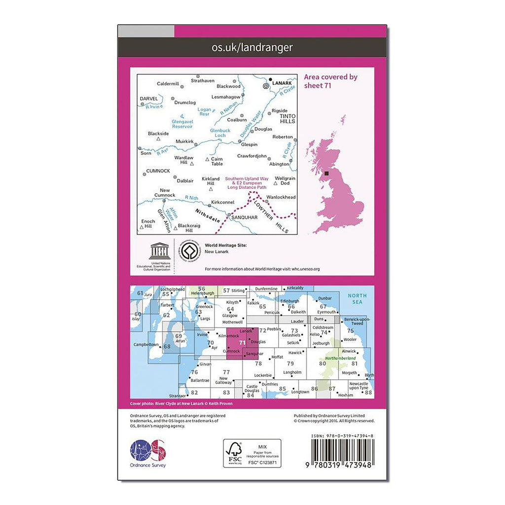 Landranger Active 71 Lanark & Upper Nithsdale Map With Digital Version
