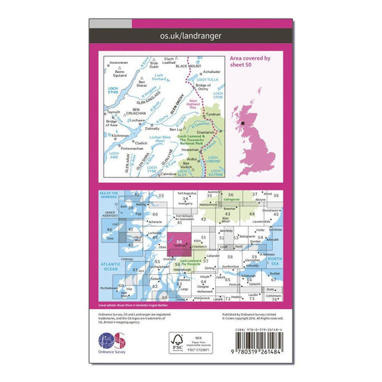 Landranger 50 Glen Orchy & Loch Etive Map With Digital Version