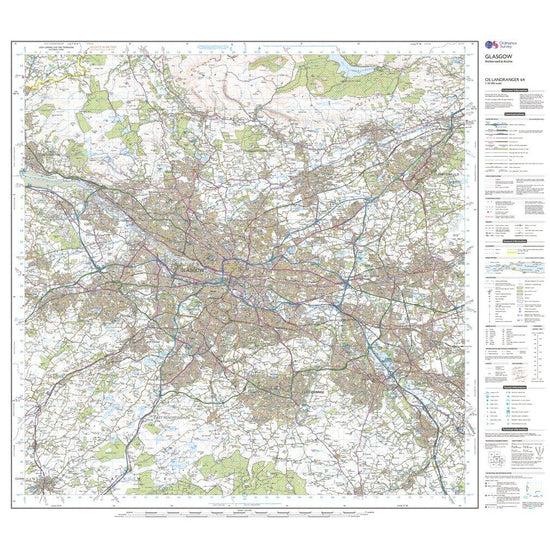 Landranger 64 Glasgow, Motherwell & Airdrie Map With Digital Version