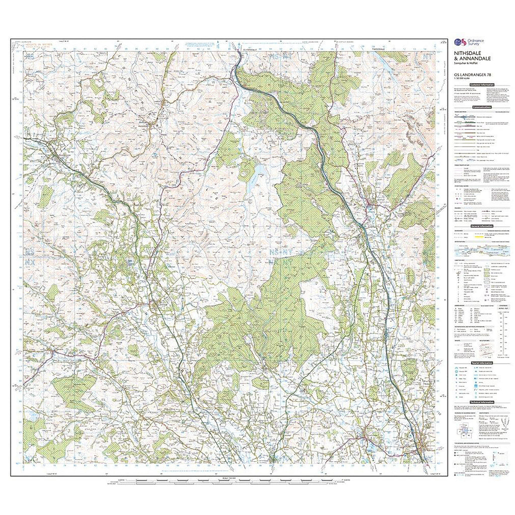 Landranger Active 78 Nithsdale & Annandale, Sanquhar & Moffat Map With Digital Version