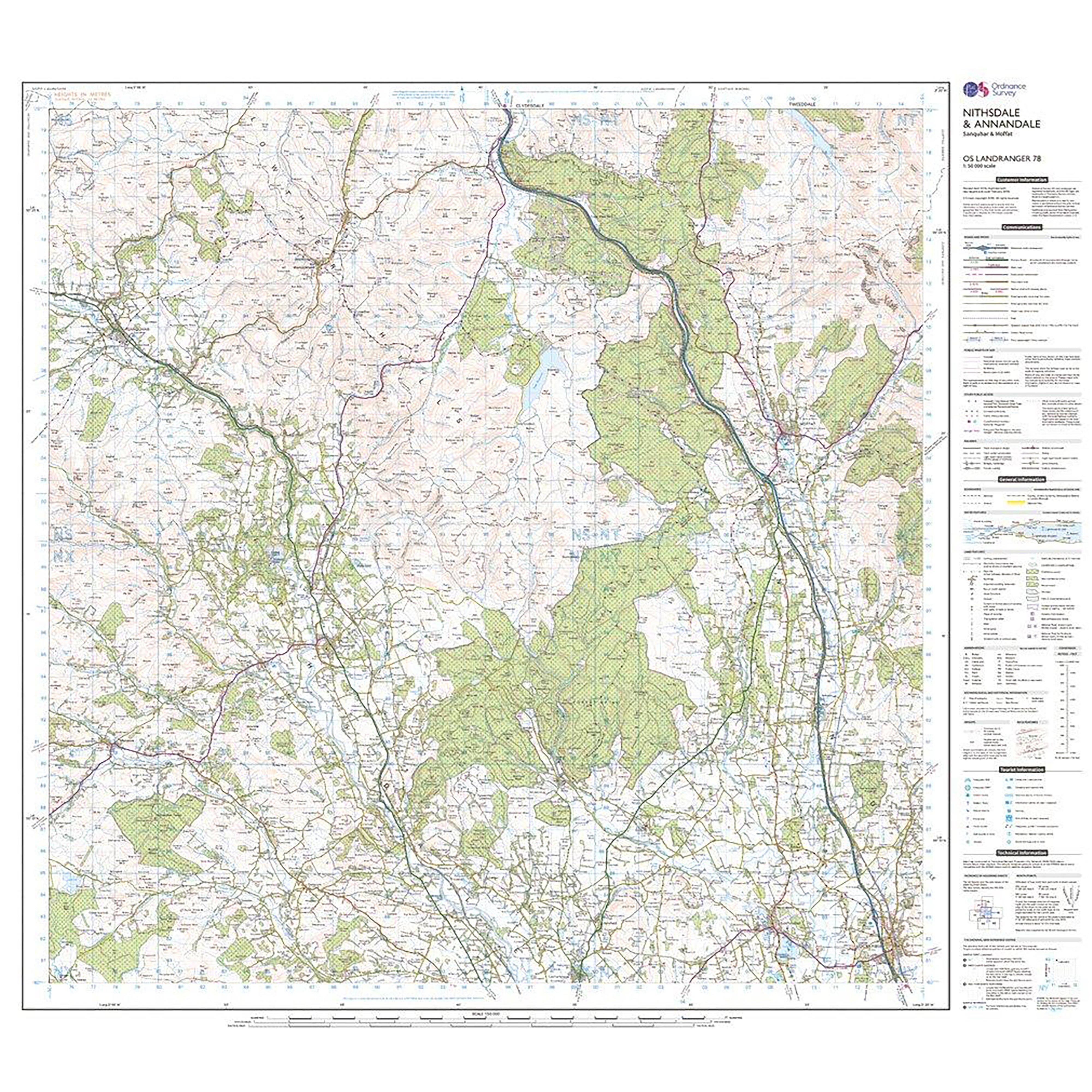 Landranger Active 78 Nithsdale & Annandale, Sanquhar & Moffat Map With Digital Version