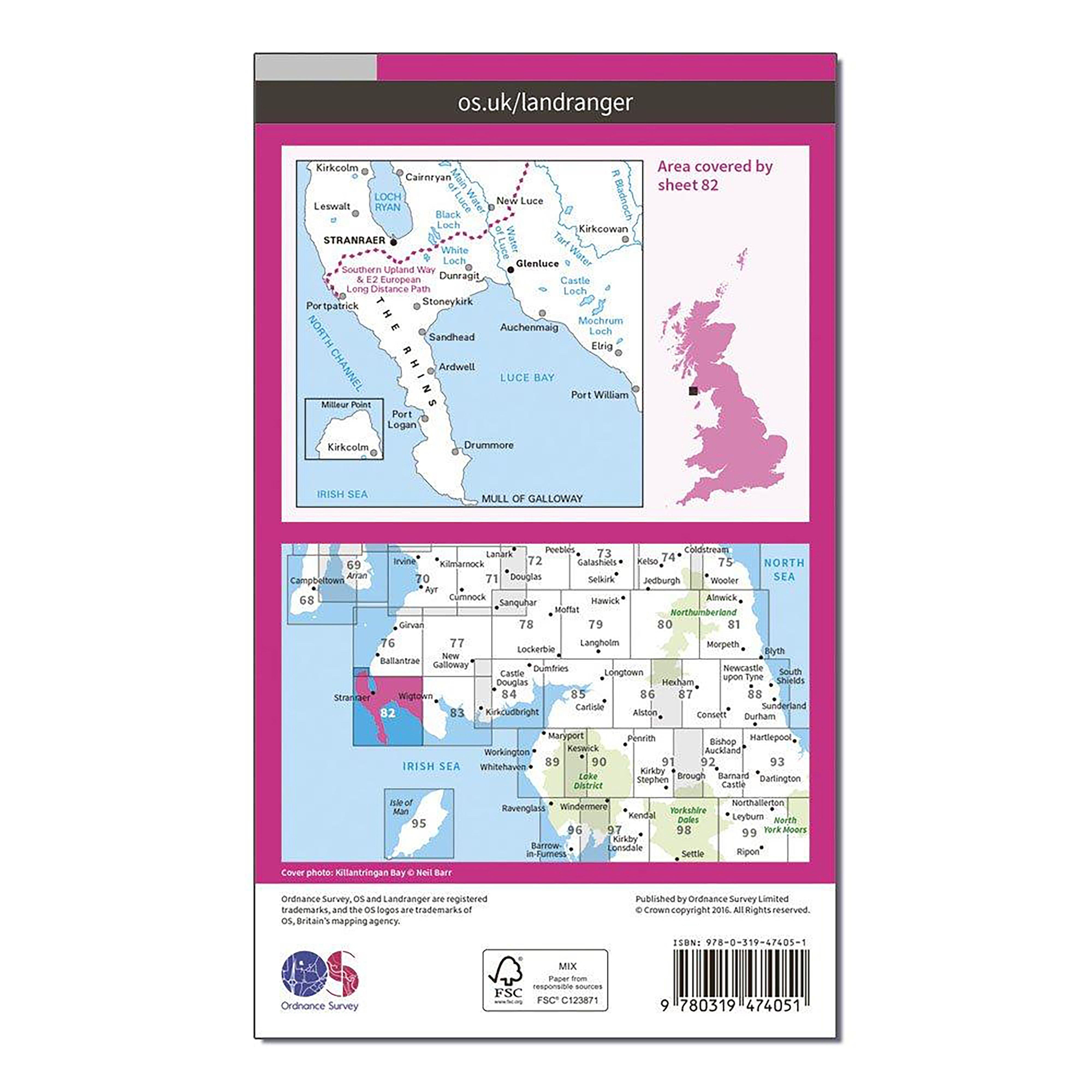 Landranger Active 82 Stranraer & Glenluce Map With Digital Version