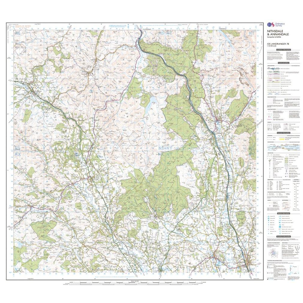 Landranger 78 Nithsdale & Annandale, Sanquhar & Moffat Map With Digital Version