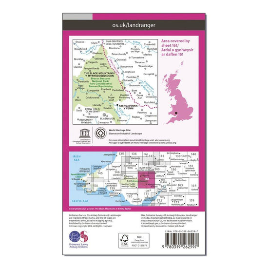 Landranger 161 The Black Mountains Map With Digital Version