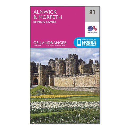 Landranger 81 Alnwick & Morpeth, Rothbury & Amble Map With Digital Version