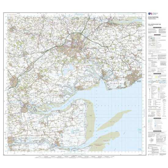 Landranger 168 Colchester, Halstead & Maldon Map With Digital Version