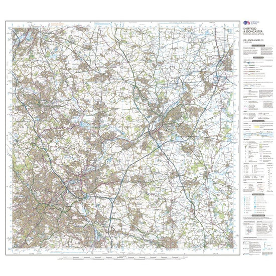 Landranger 111 Sheffield & Doncaster, Rotherham, Barnsley & Thorne Map With Digital Version
