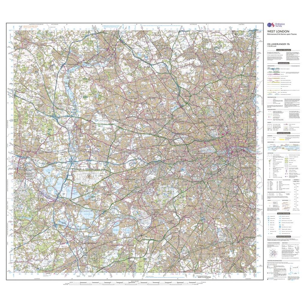 Landranger 176 West London, Rickmansworth & Staines Map With Digital Version
