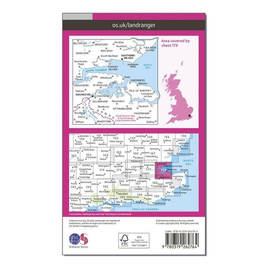 Landranger 178 Thames Estuary, Rochester & Southend-on-Sea Map With Digital Version