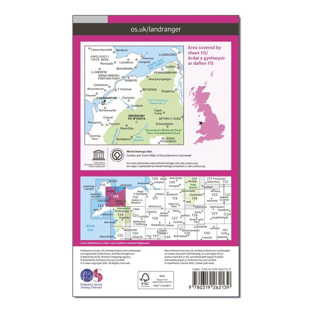 Landranger 115 Snowdon & Caernarfon Map With Digital Version