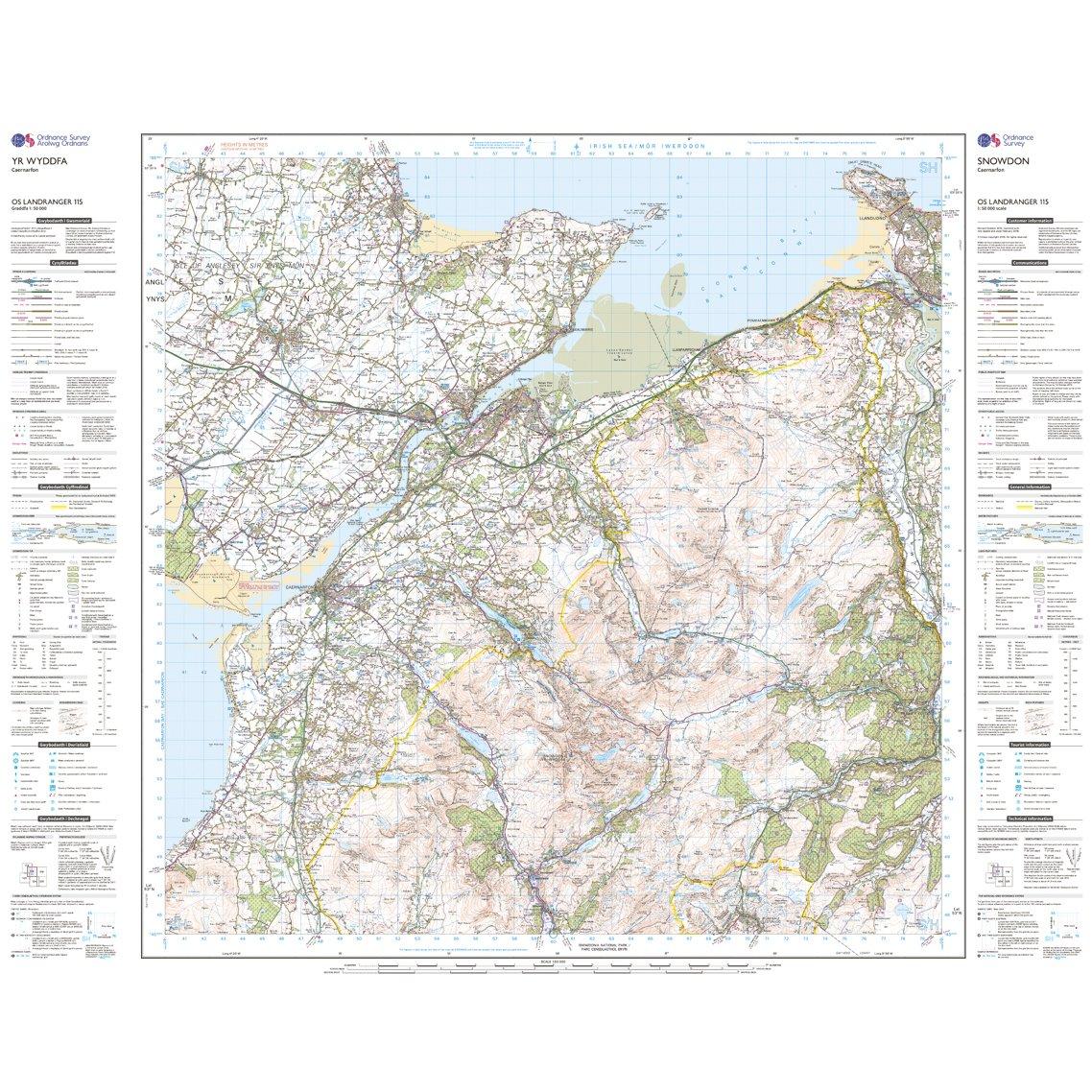 Landranger 115 Snowdon & Caernarfon Map With Digital Version