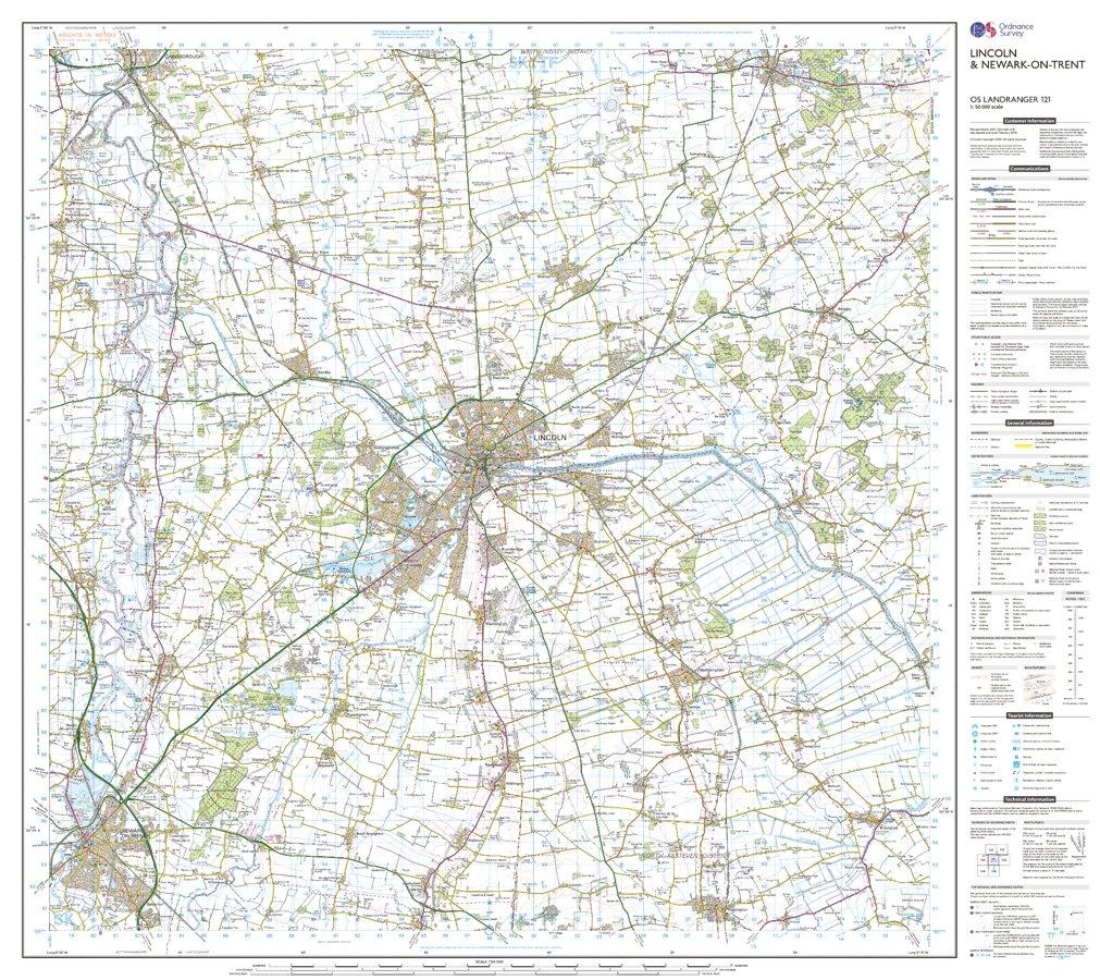 Landranger 121 Lincoln & Newark-on-Trent Map With Digital Version