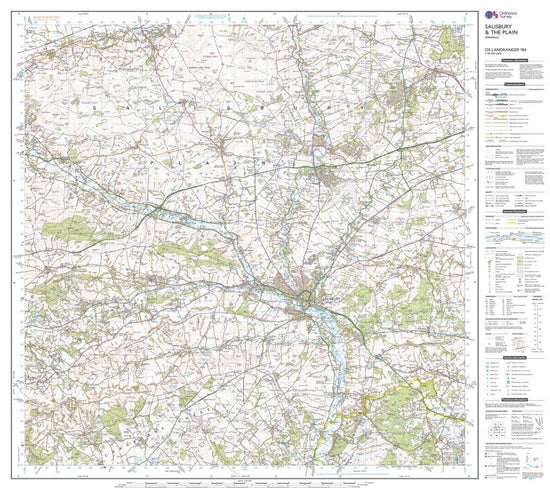 Landranger 184 Salisbury & The Plain, Amesbury Map With Digital Version
