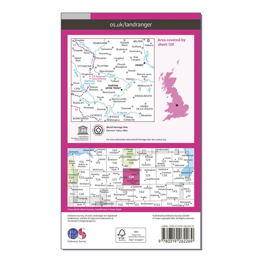 Landranger 128 Derby & Burton upon Trent Map With Digital Version