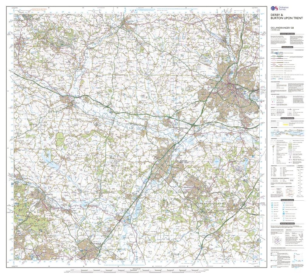 Landranger 128 Derby & Burton upon Trent Map With Digital Version